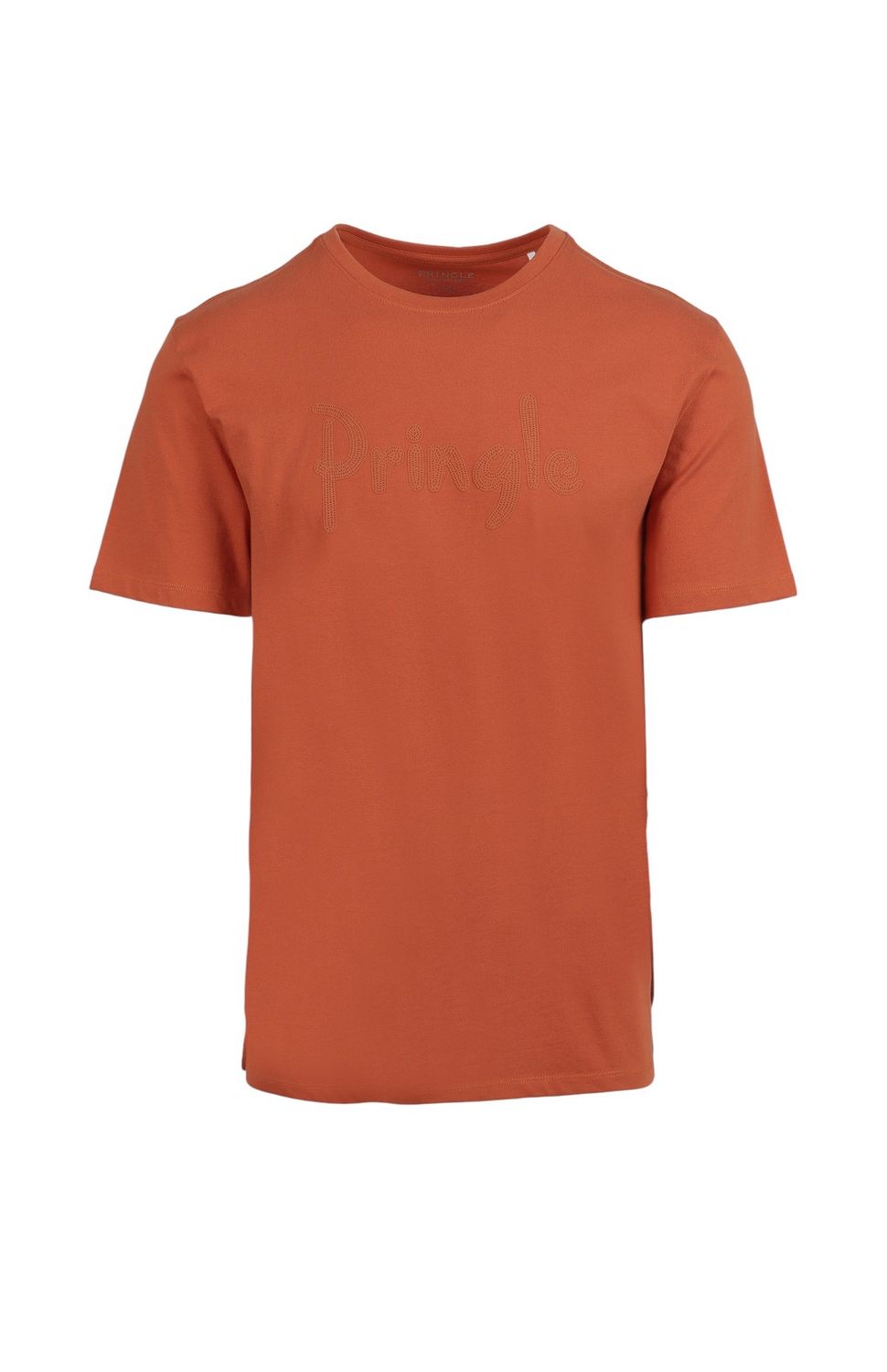 Pringle | Richard Raised Print Crewneck T-shirt | Orange, Size: M
