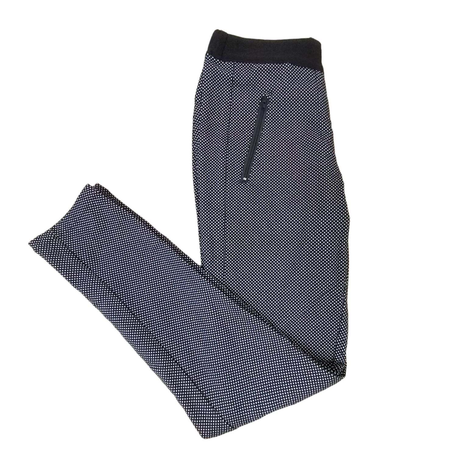Yarra Trail | Relaxed Jacquard Pant | Black/White, Size: 8