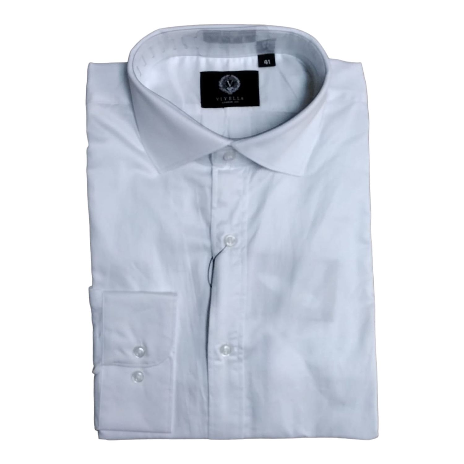 Viyella | Long Sleeve Shirt | Brighton | Sateen | White, Size: 38