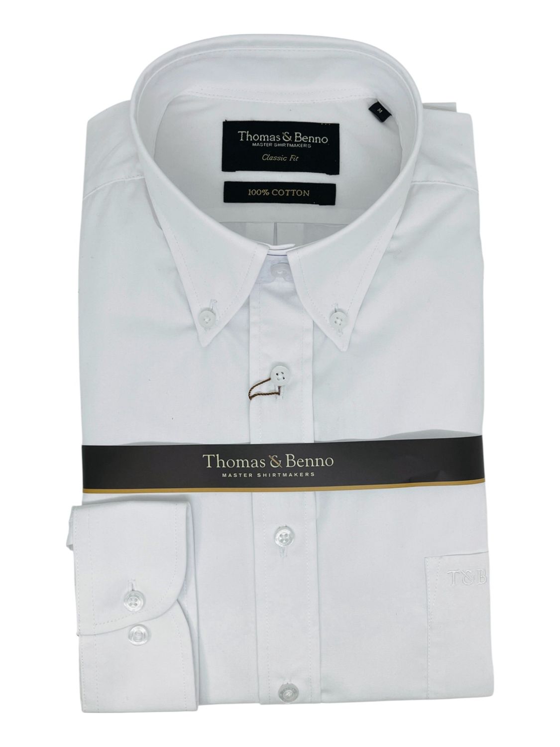 Thomas &amp; Benno | Classic Fit Long Sleeve Shirt | White, Size: S