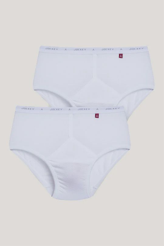 Jockey | Y-Front Brief Eyelet | 2 Pack | White, Size: S