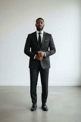 Averado Suit | 2Pc 2Btn | Black - Regular