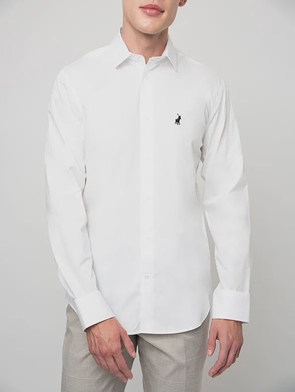Polo Long Sleeve Shirt | Christian Slim Fit | White