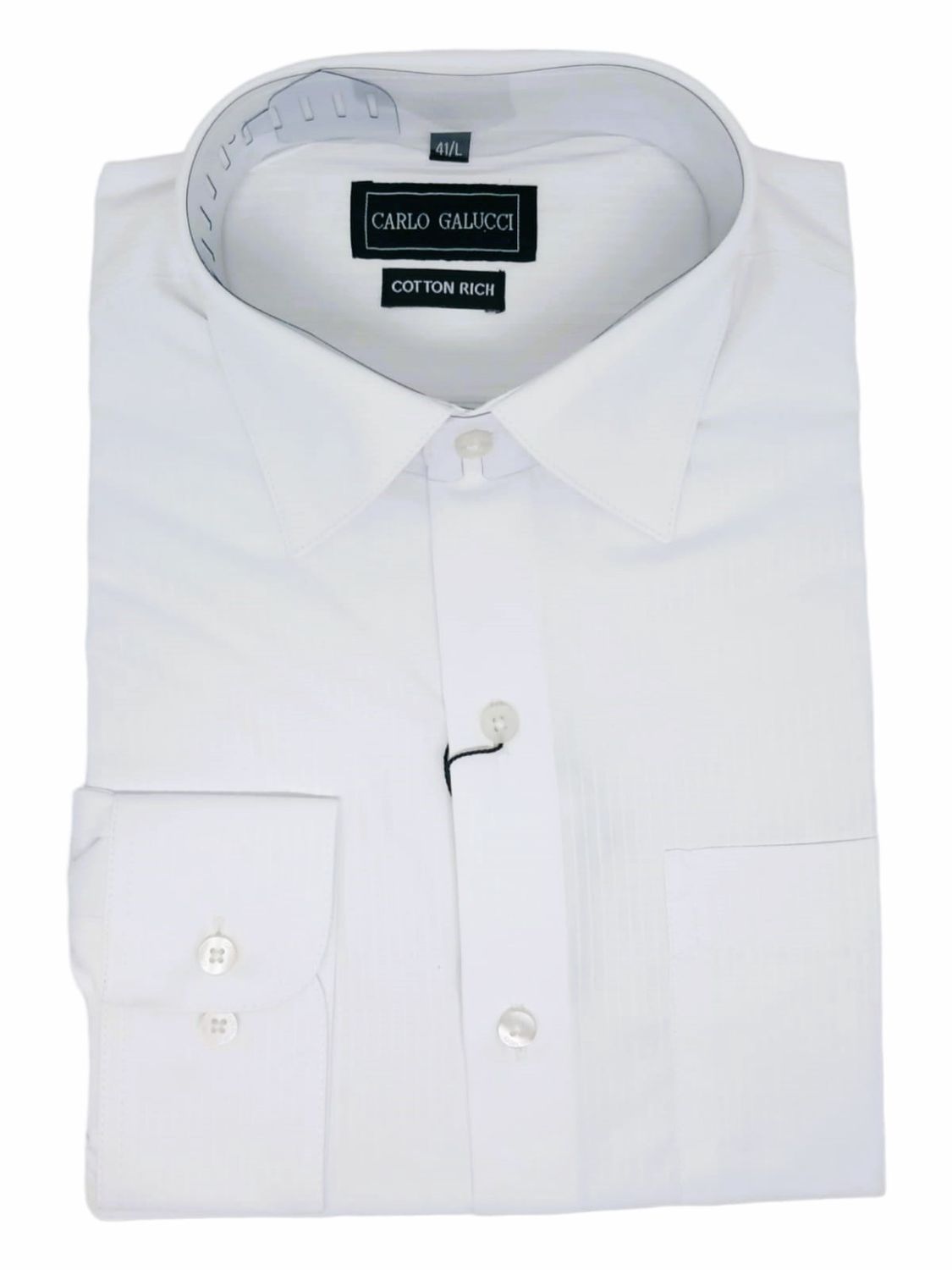 Carlo Galucci | Long Sleeve Shirt CK1160 | NBD | White Stripe, Size: 39