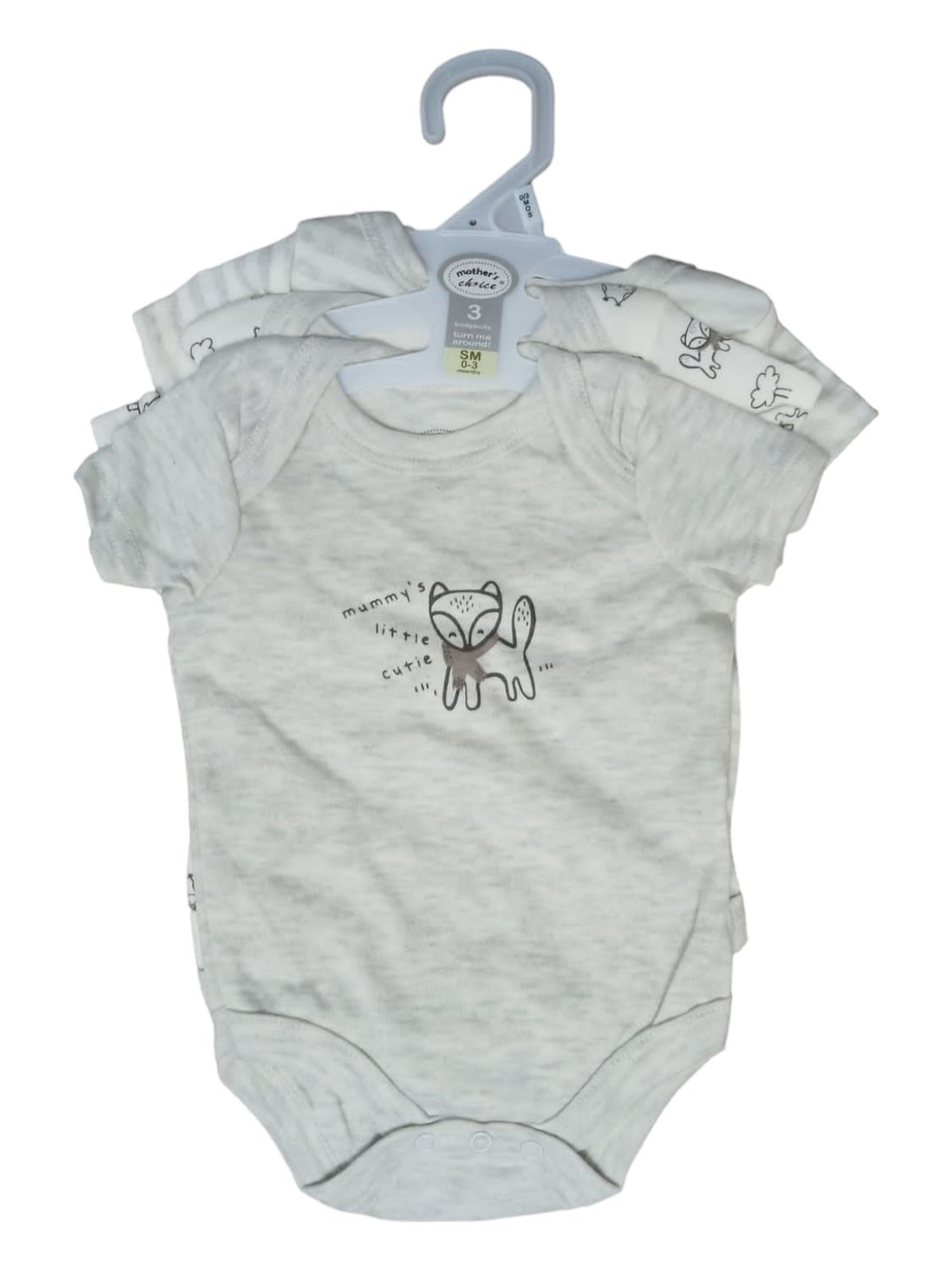 Mother's Choice | 3 Pack Bodysuit | Mummy's Little Cutie, Size: 0-3M