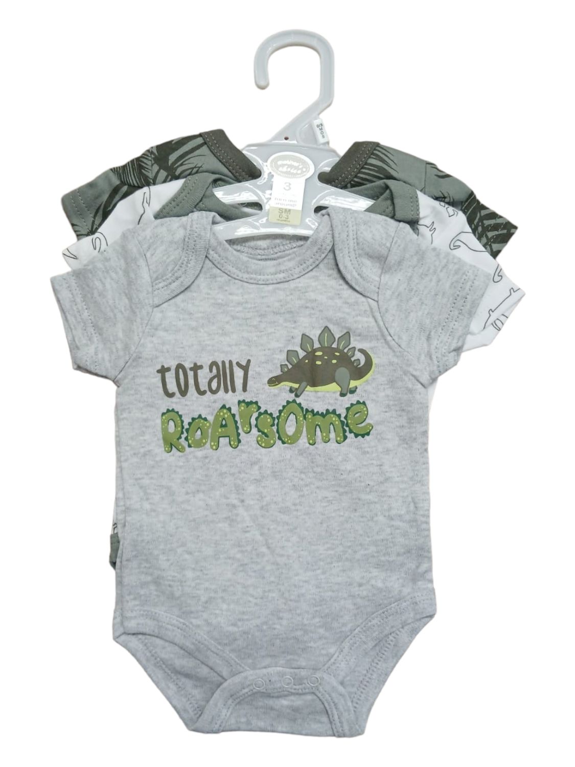 Mother's Choice | 3 Pack Bodysuit | Totally Roarsome, Size: 0-3M