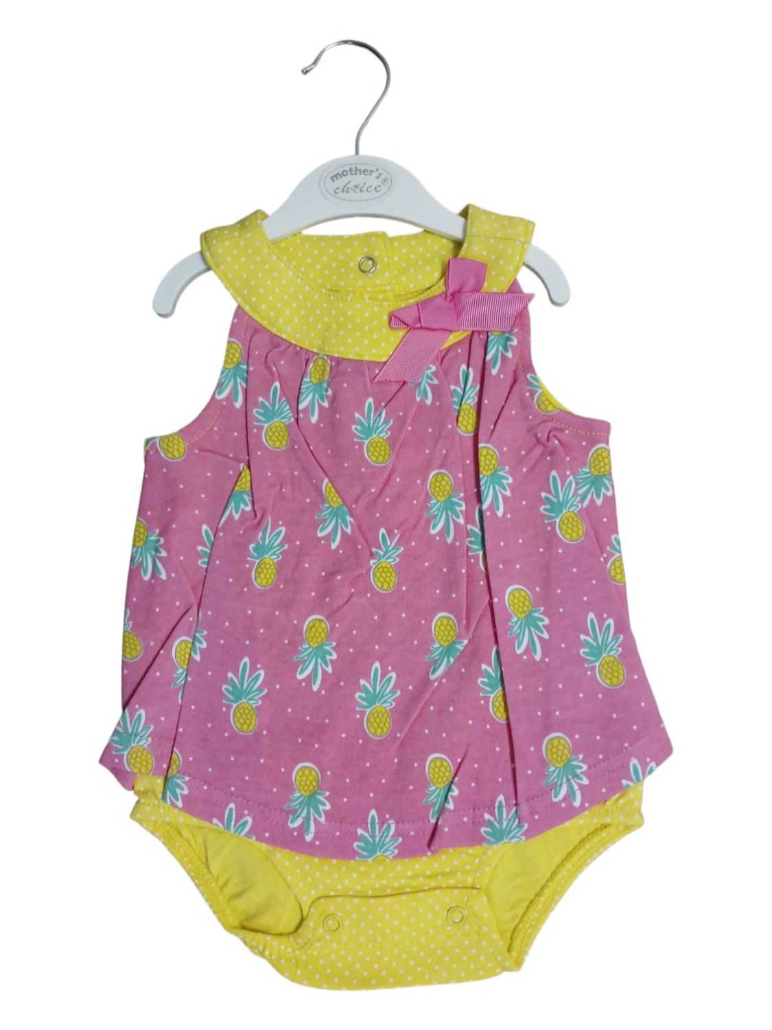 Mother's Choice | Sleeveless Romper | Pineapples, Size: 0-3M