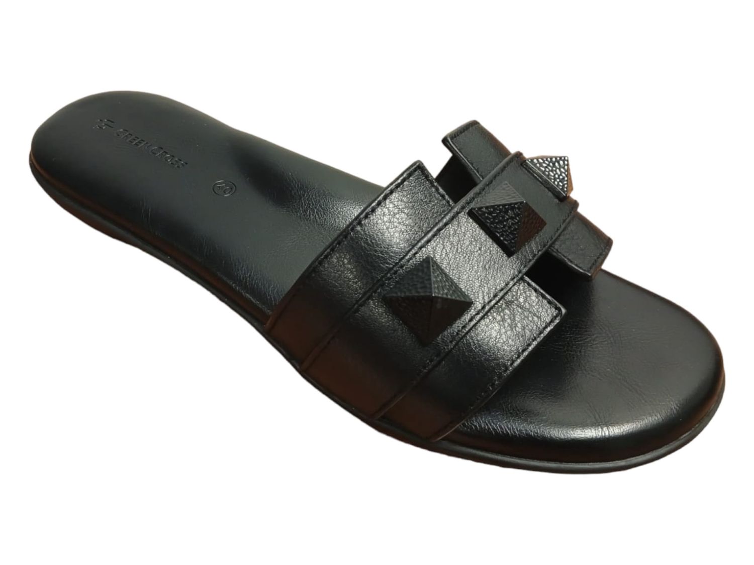 Green Cross | Rock Stud Slip On | Black, Size: 9