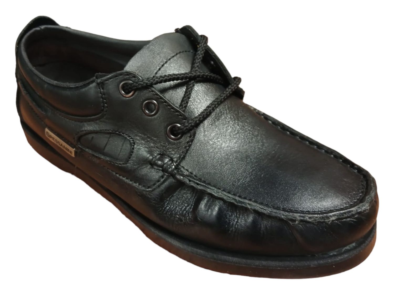 Giorgio Bressanini | Burnish Boat Moccasin | Black, Size: 6