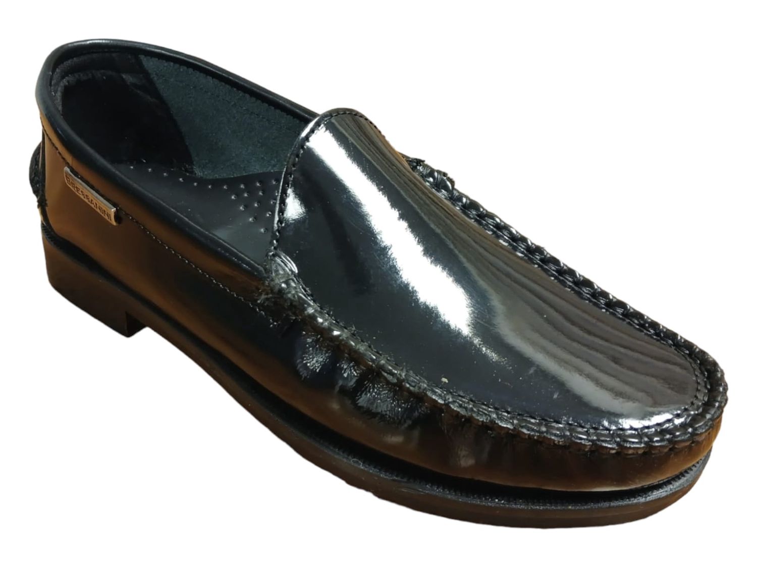 Giorgio Bressanini | Hi Shine Moccasin | Black, Size: 6