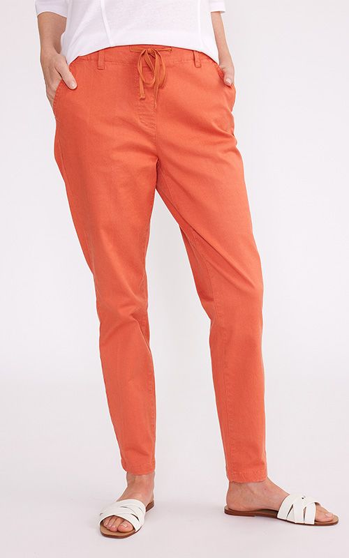 Yarra Trail | Washed Stretch Pant | Amber, Size: 10
