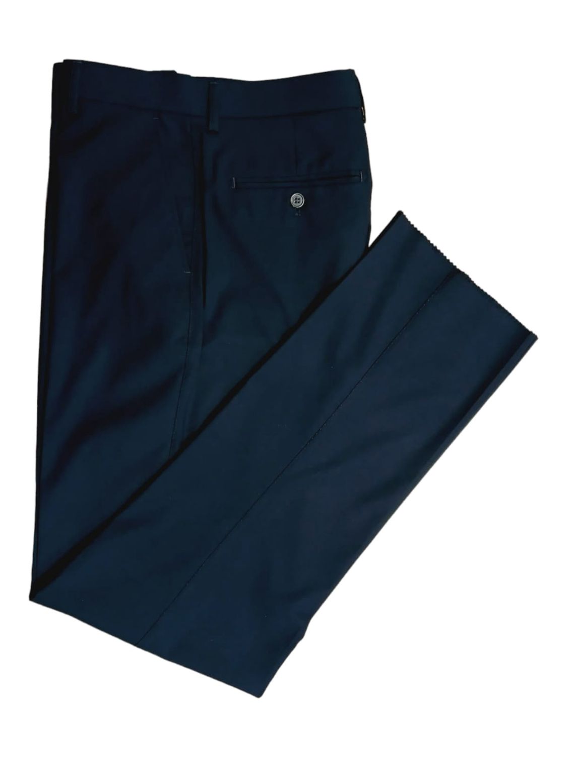 Carlo Galucci | Avante Trousers | 1/4 Slant Flat Front Half Lined | Unfinished Bottom | Navy, Size: 30
