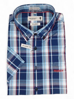 Pringle | Classic Short Sleeve Shirt | Kayden | Blue Check