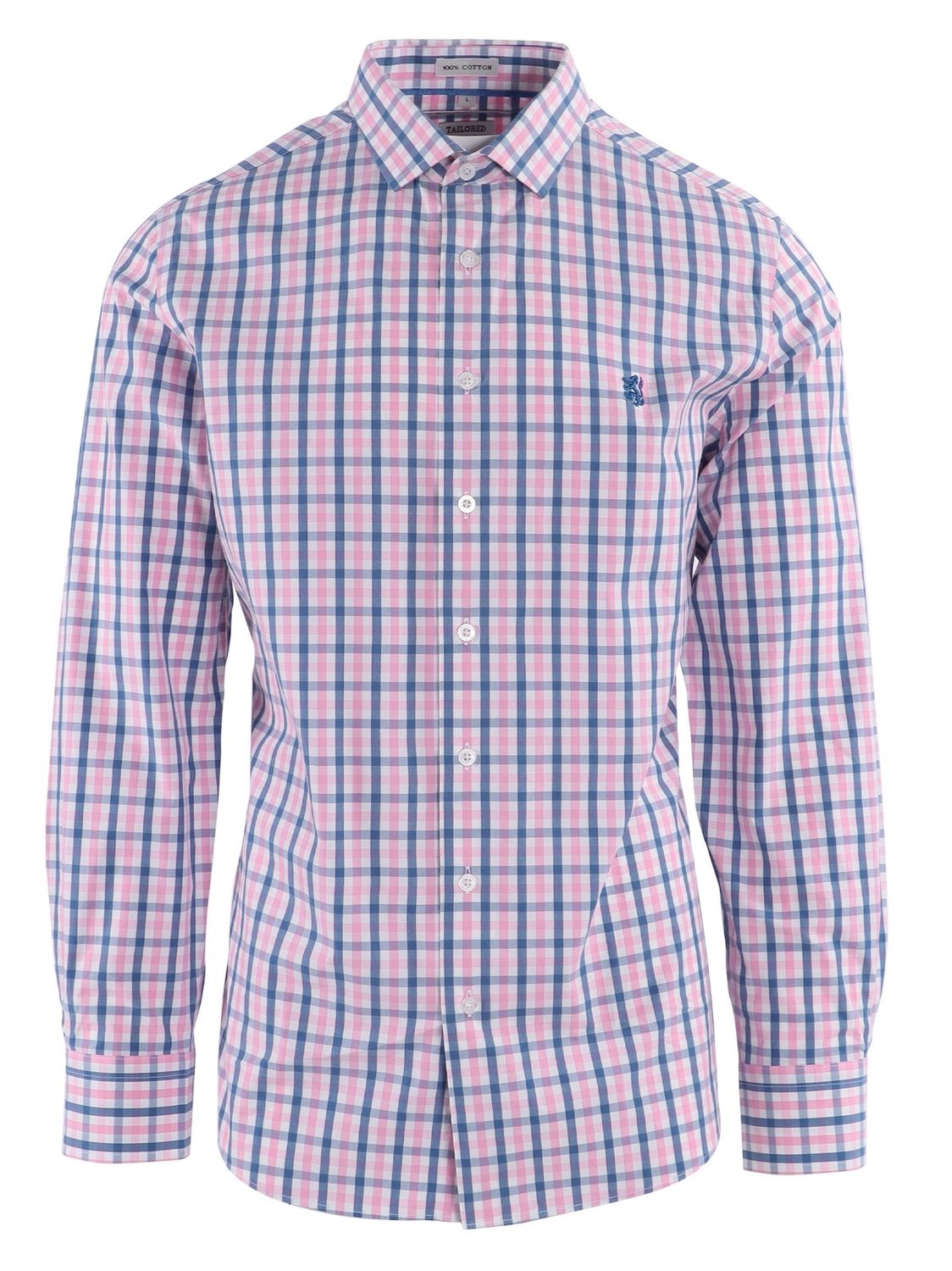 Pringle | Tailored Long Sleeve Shirt | Harvey | Pink Check, Size: S