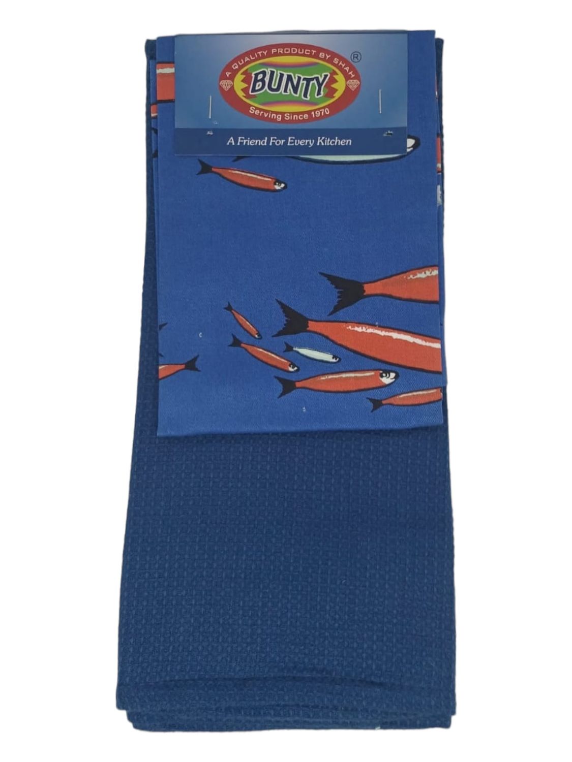 Bunty | 2pack Kitchen Towels | Fish | 45x70, Design: Blue