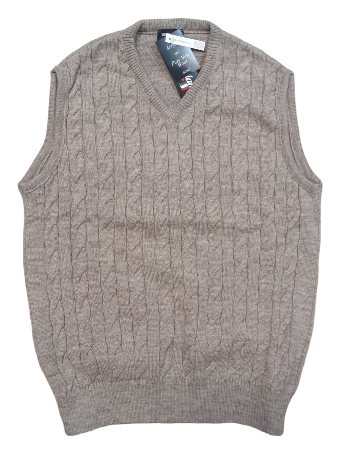 Dino Milano | Cable Knitted Sleeveless Pullover | Natural, Size: S