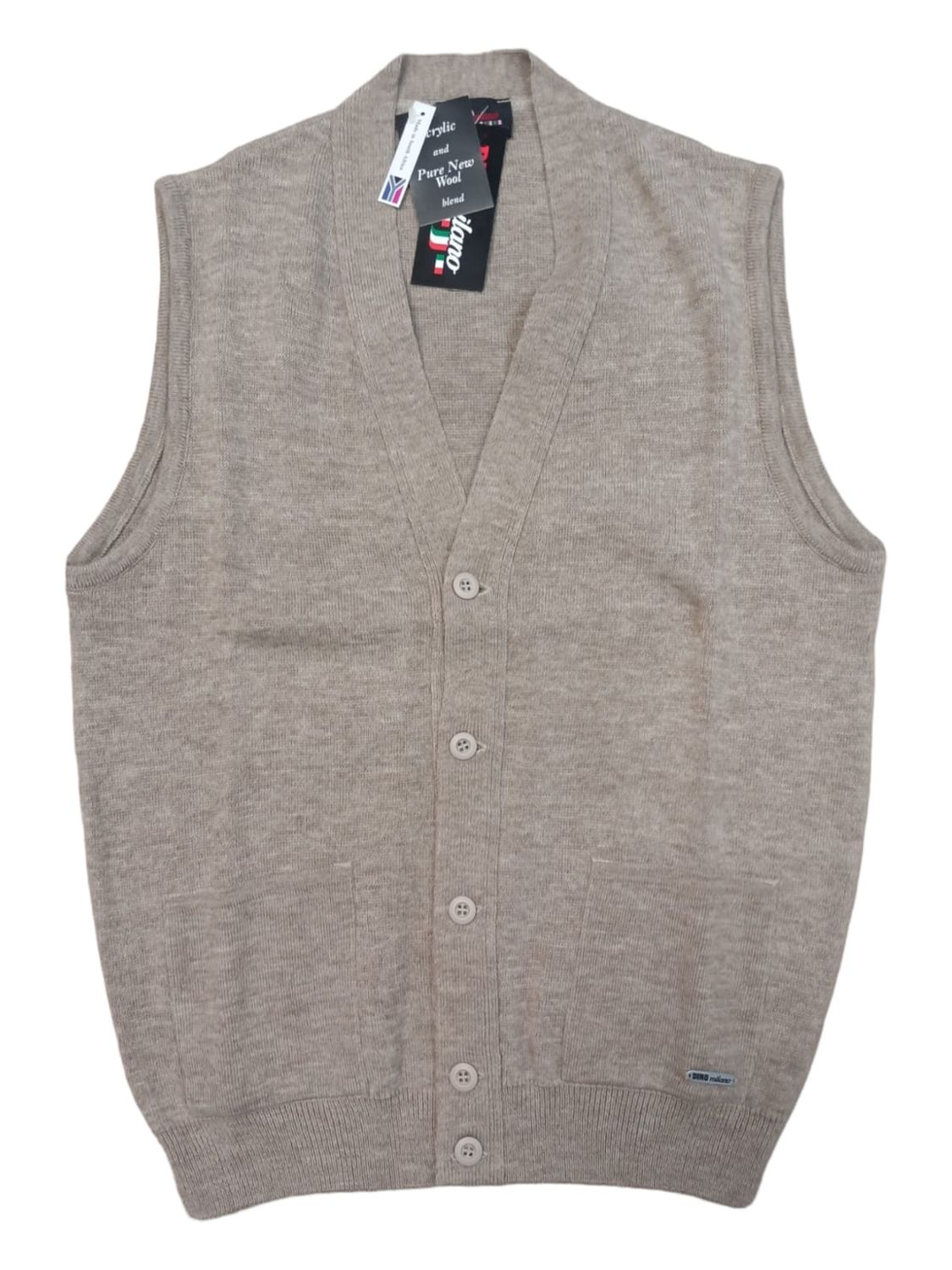 Dino Milano | Knitted Waistcoat | Natural, Size: S
