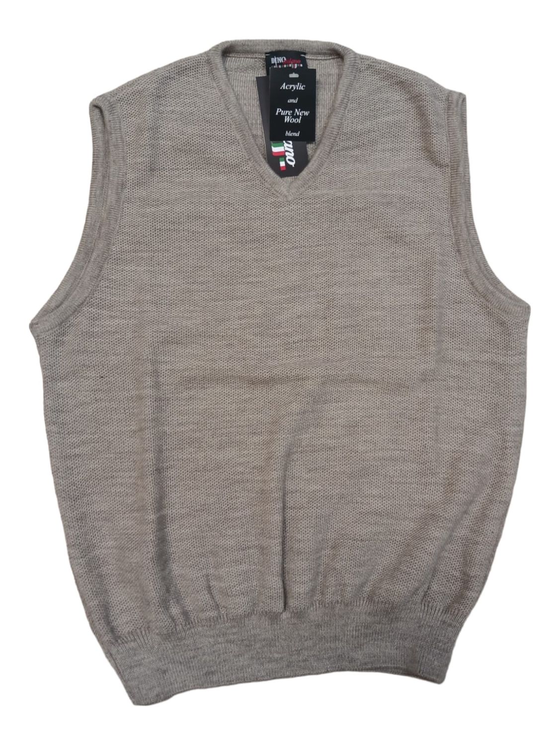 Dino Milano | Waffle Knit Sleeveless Pullover | Natural, Size: S
