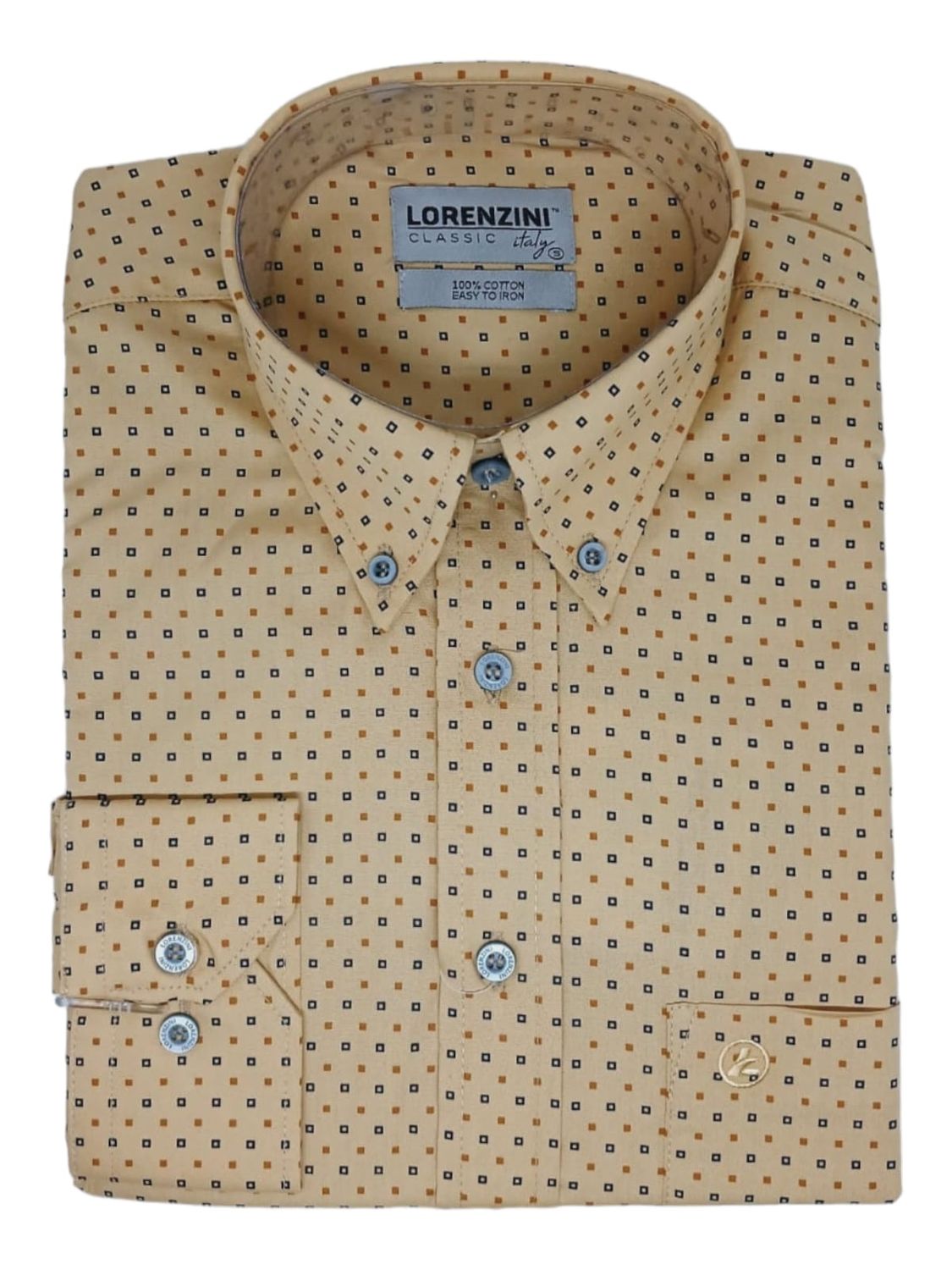Lorenzini | Scott Classic Long Sleeve Shirt | LO50/776 | Camel, Size: S