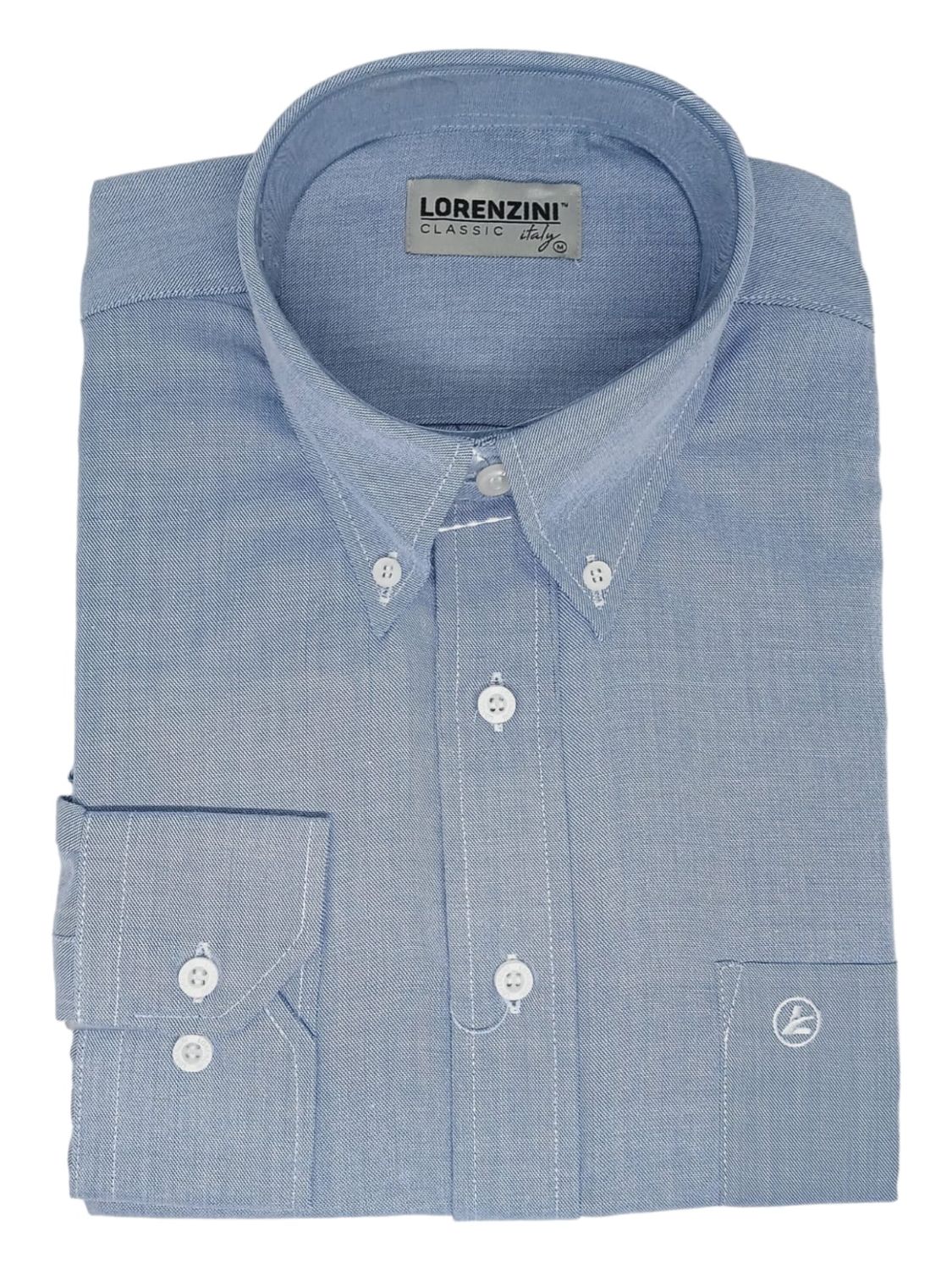 Lorenzini | Classic Long Sleeve Shirt | LO50/775 | Blue, Size: S