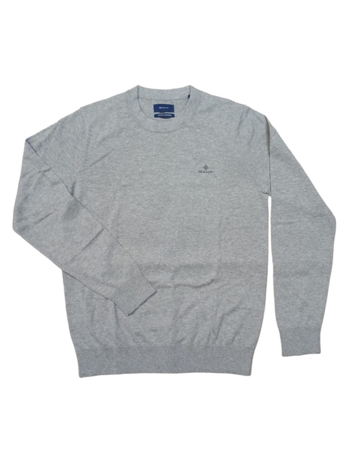 Gant | Cotton Cashmere Knitwear Crewneck Sweater | Grey, Size: S
