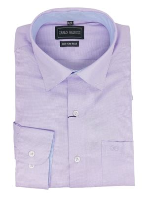 Carlo Galucci | Classic Long Sleeve Shirt CK1303 - Lilac Dogtooth