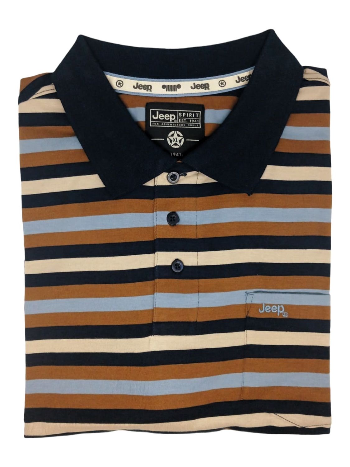 Jeep | Yarn Dyed Stripe Golfer | Multi, Size: S