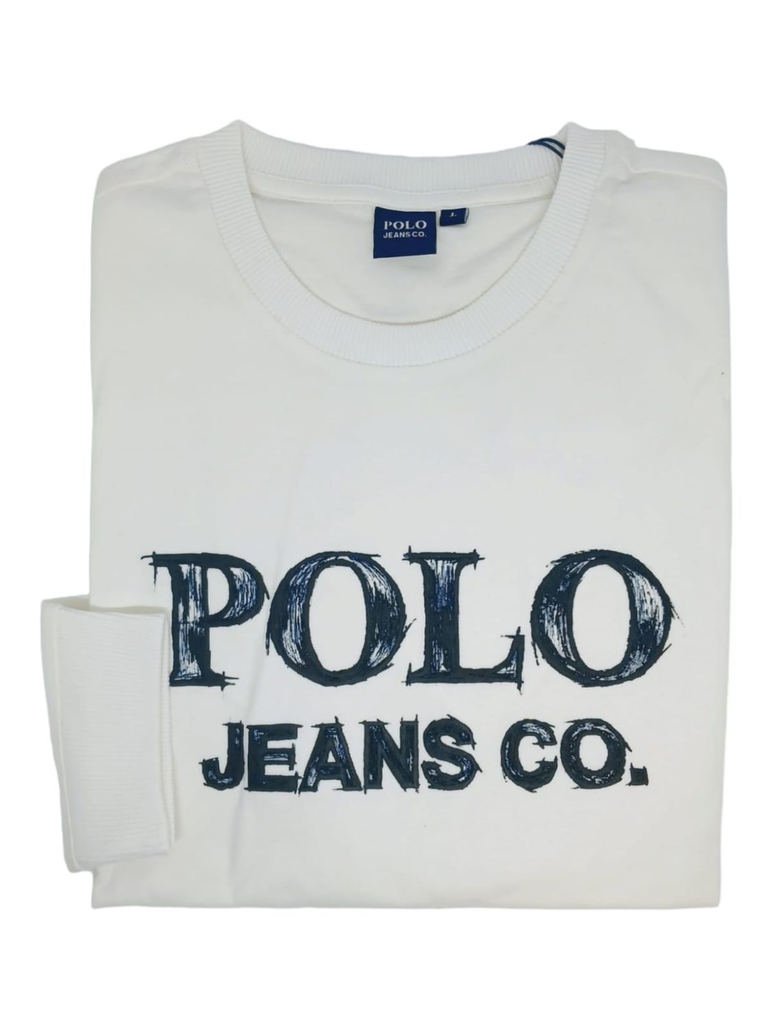 Polo | Long Sleeve Logo T-Shirt | White, Size: S
