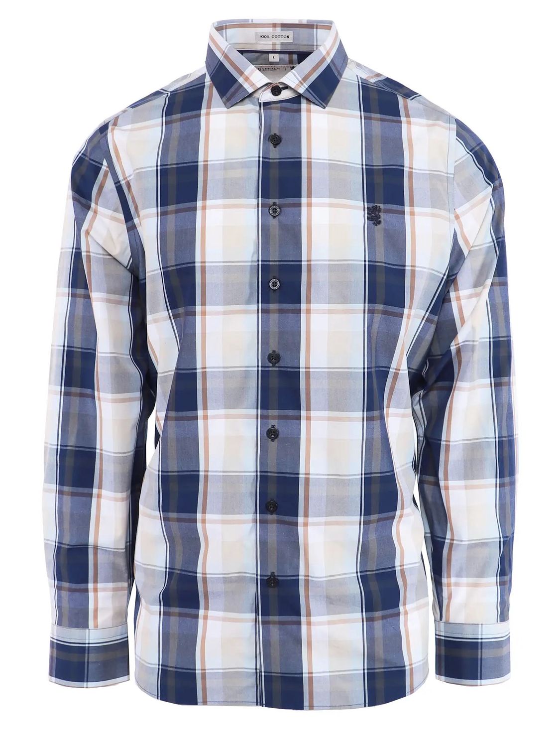 Pringle | Tailored Long Sleeve Shirt | Godfrey | Taupe, Size: S