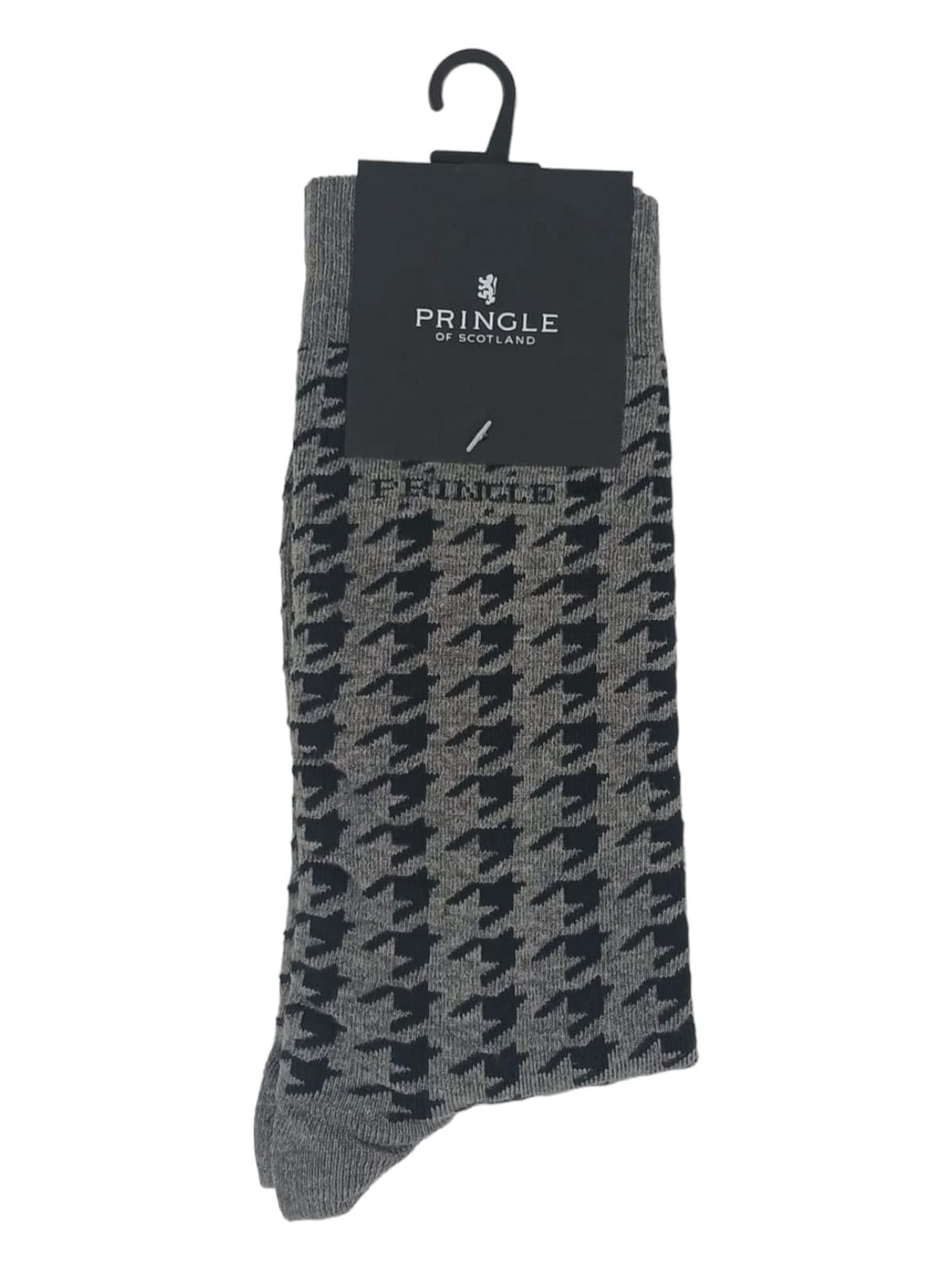 Pringle | Peter Houndstooth Socks | Grey, Size: S-M