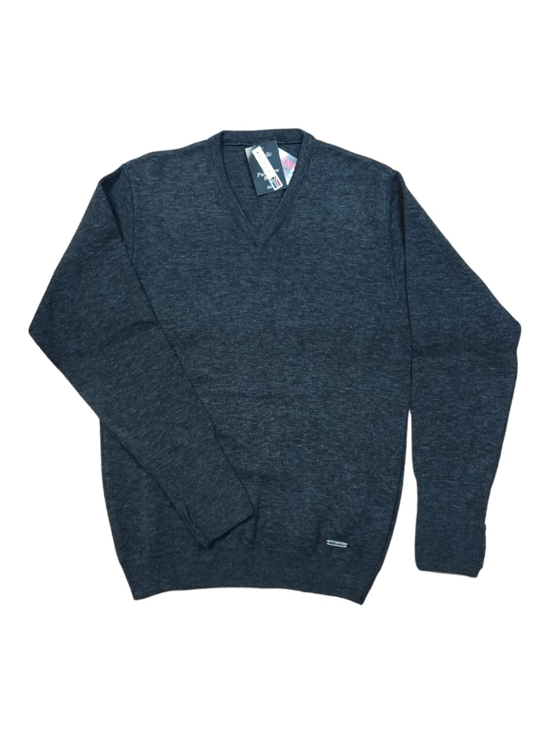 Dino Milano | Wool Blend V-neck Jersey | Anthracite, Size: S