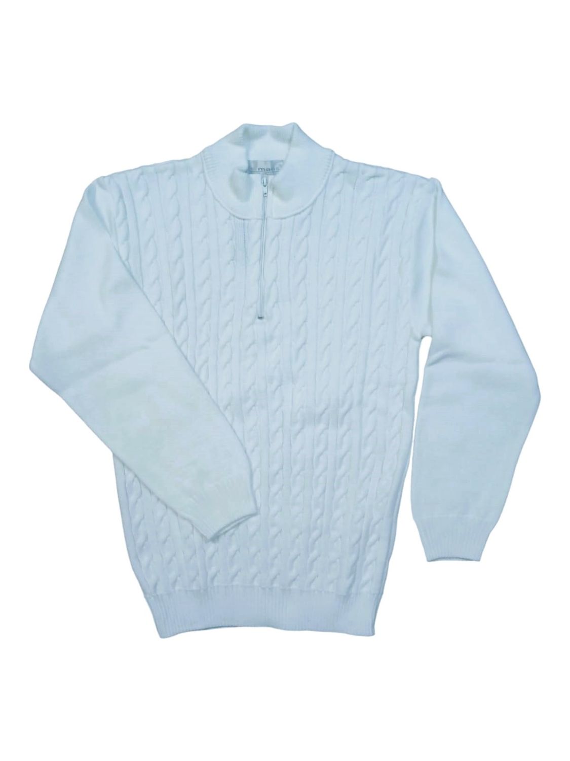 Le Mans | Cable Pullover Half-Zip | White, Size: S