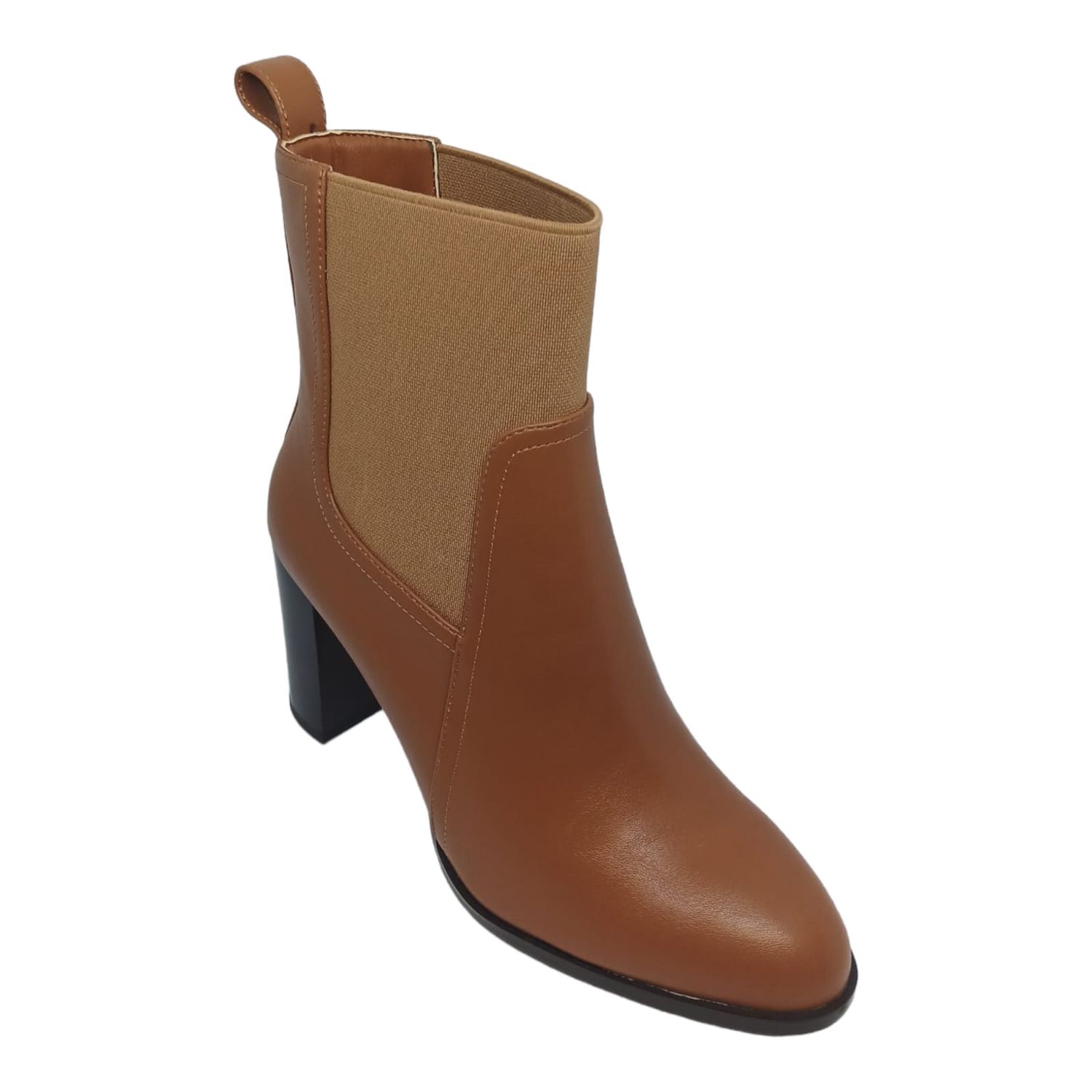 Polo | Chelsea High Block Heel Boot | Tan, Size: 3