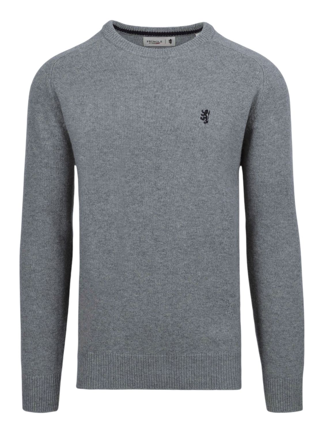 Pringle | Johnson Lambswool Crewneck Sweater | Grey Melange, Size: S
