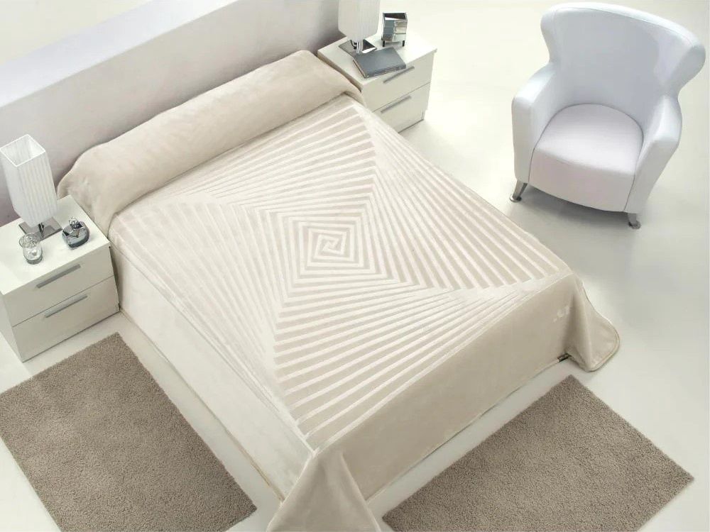 Egyptian Cotton Co | Mora Casa Morderna Blanket | Natural, Size: Queen - 220x240