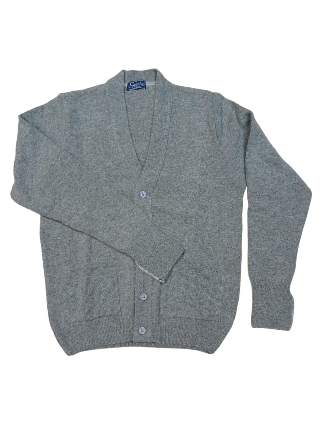 Grant | Lambswool Cardigan | Cloud, Size: S