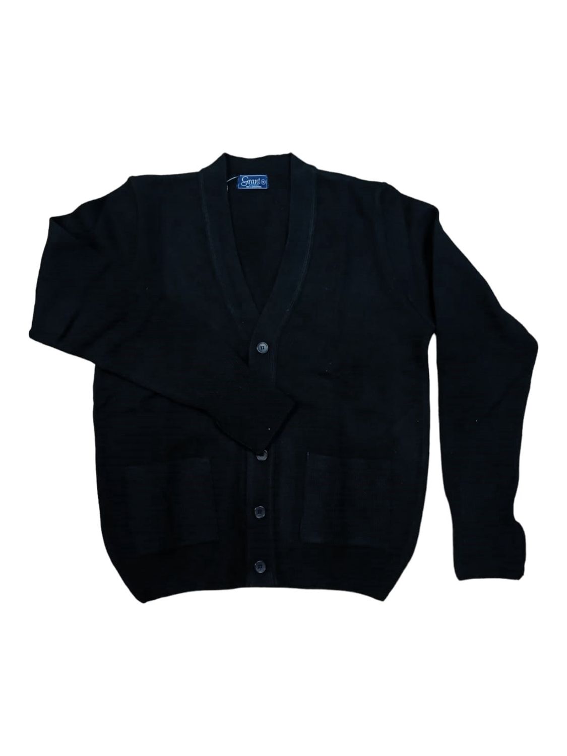 Grant - Lambswool Cardigan - Black, Size: S