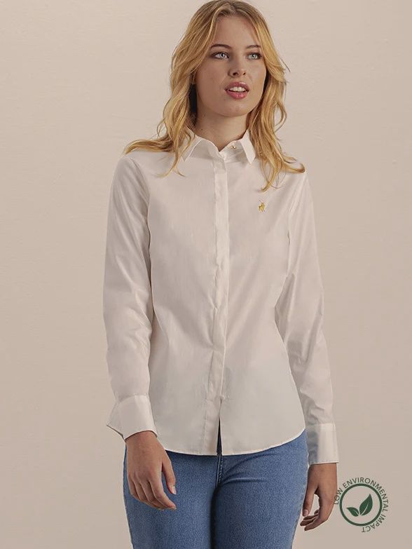 Polo - WMN Jamie Long Sleeve Shirt - White, Size: 30