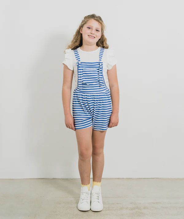 Sherbert | Ava Jumpsuit | Blue &amp; White Stripe, Size: 7-8yrs