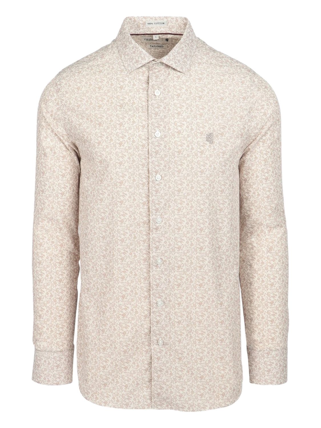 Pringle | Tailored Long Sleeve Shirt | Bennett | Brown, Size: S