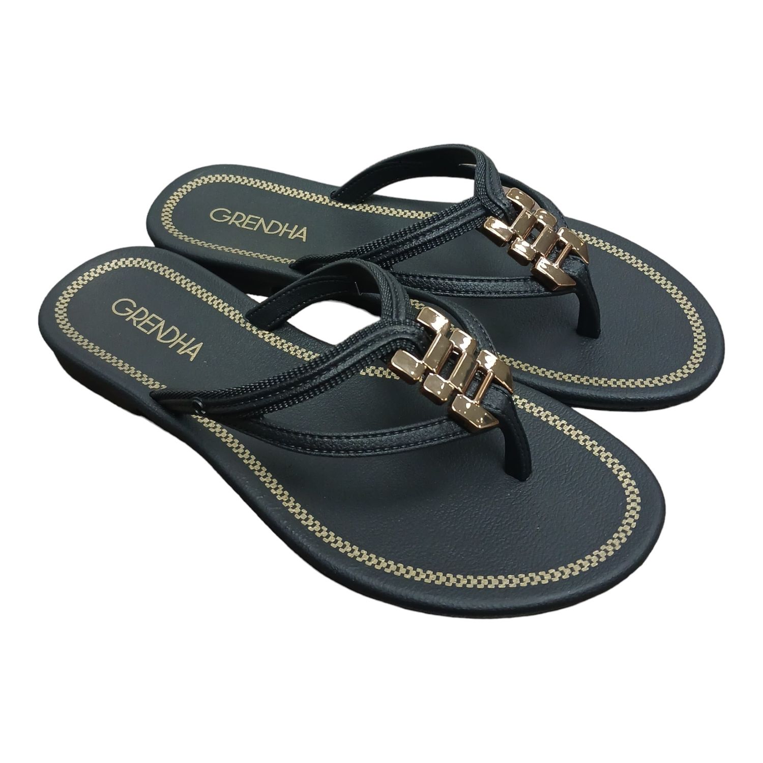 Grendha | Fama Thong | Black, Size: 3