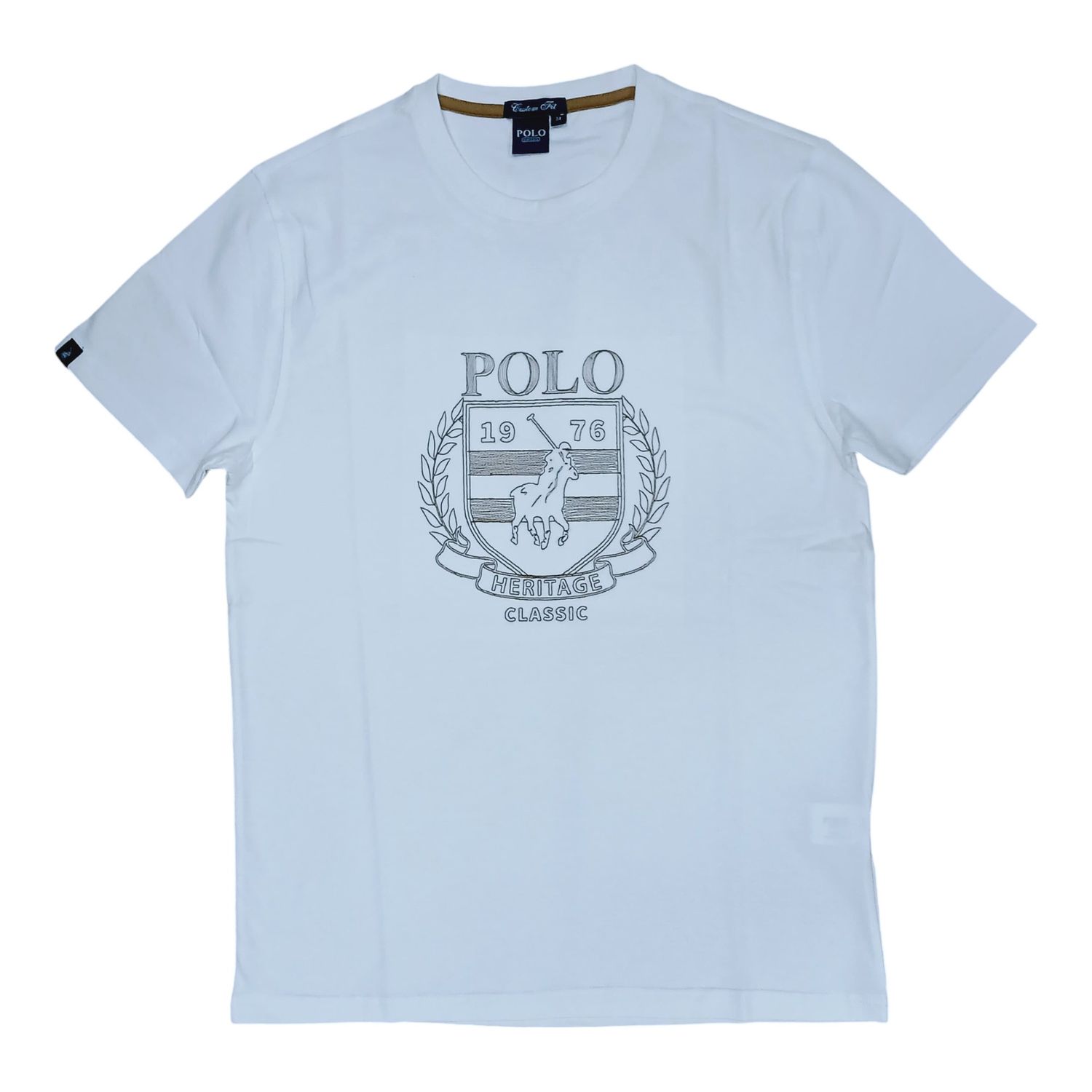 Polo | Wyatt Crest Embroidered T-shirt | White, Size: S