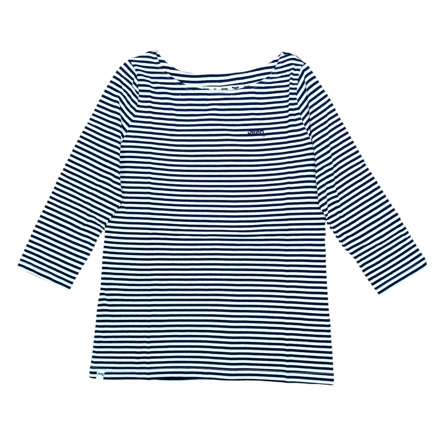 Jeep | Boat Neck Stripe T-Shirt | Multi, Size: XS