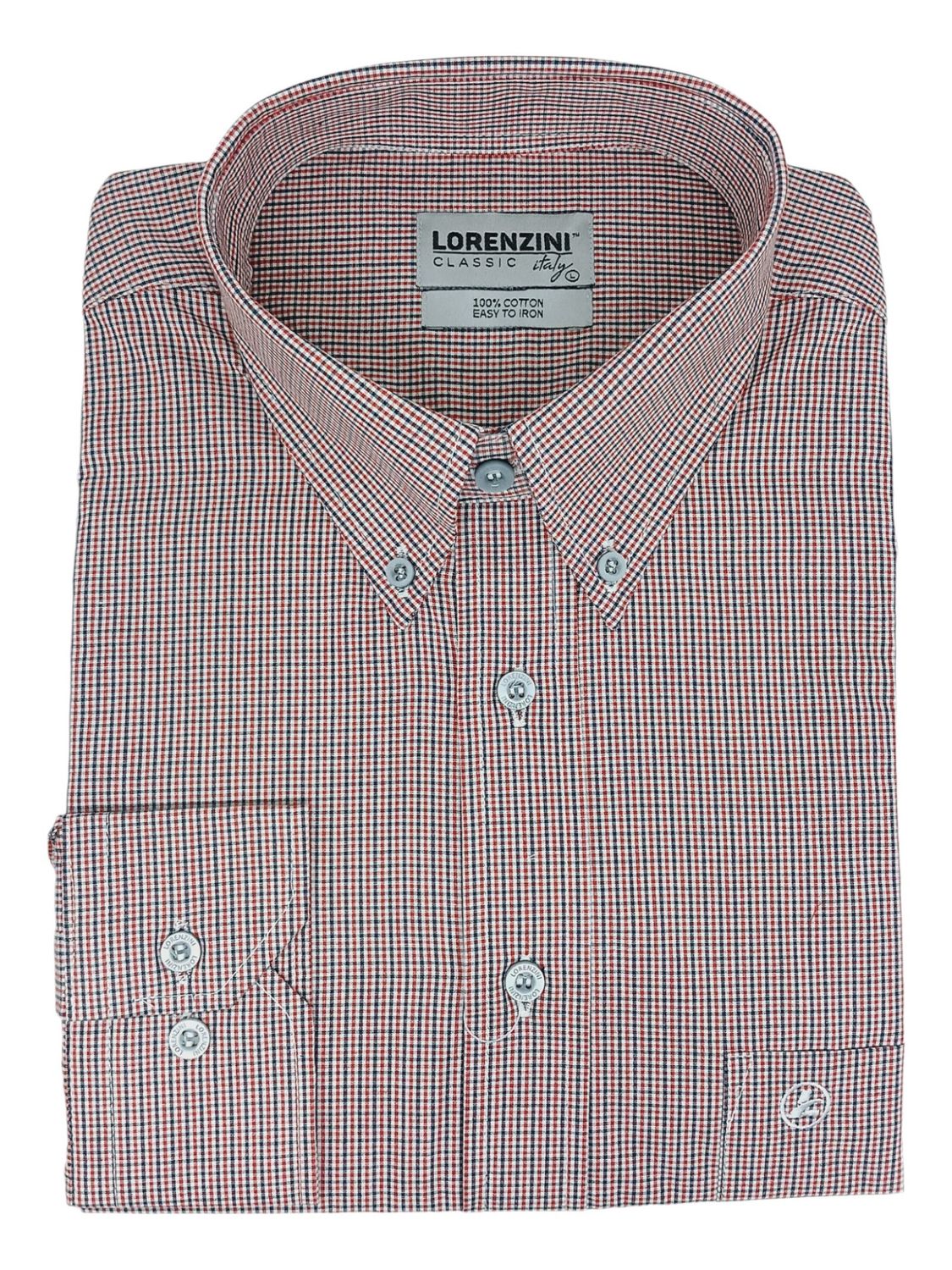 Lorenzini | Classic Long Sleeve Shirt | LO50/649 | Red, Size: S