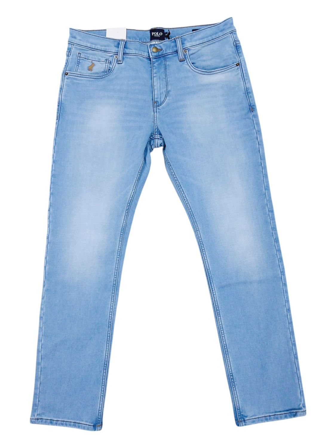 Polo | Denis Knitted Slim Leg Denim | Light Wash, Size: 30W/32L