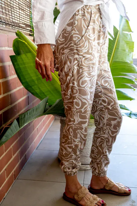 Willow | Slouchy Pants | Desert Spirals, Size: S