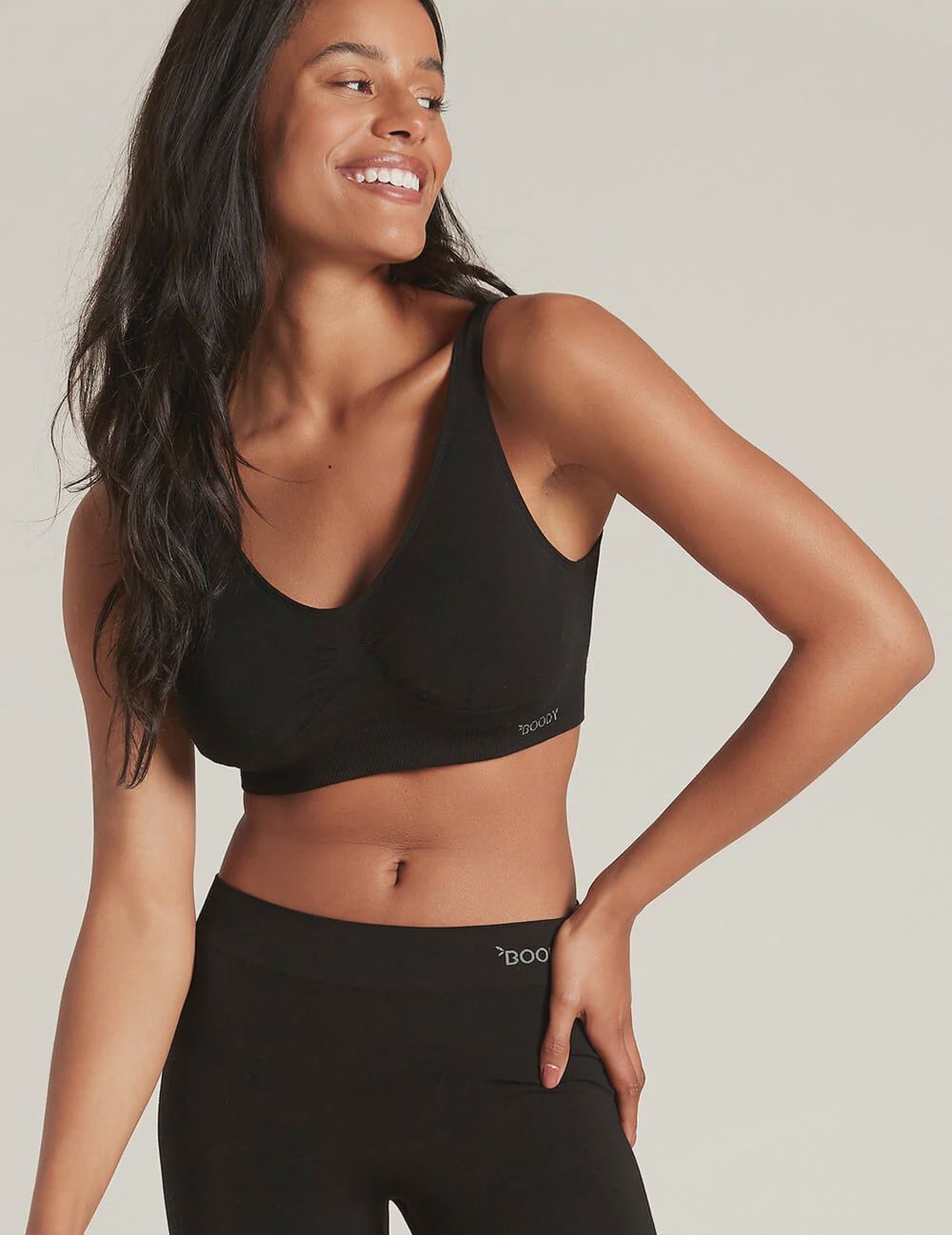 Boody | Bamboo Padded Shaper Crop Bra | Black, Size: XS