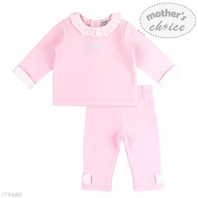 Mother's Choice | Girls Quilted 2 Piece Set | Pink