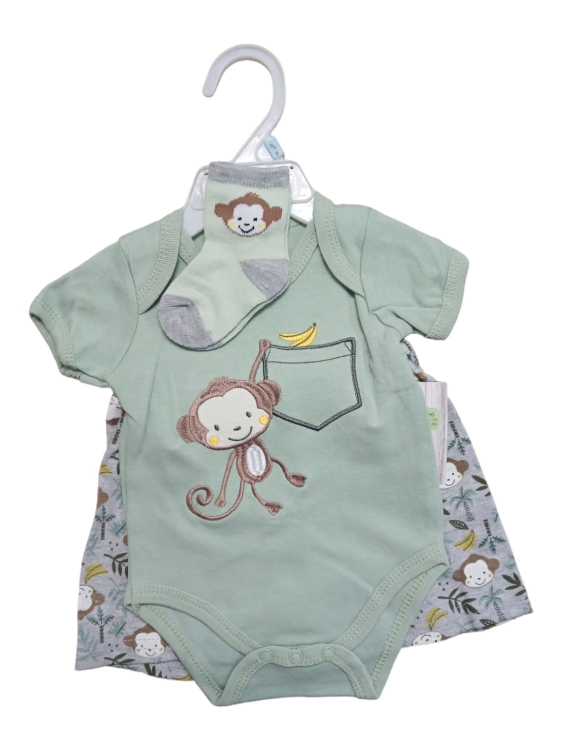 Mother's Choice | 3 Piece Set | Boys Monkey, Size: 0-3M