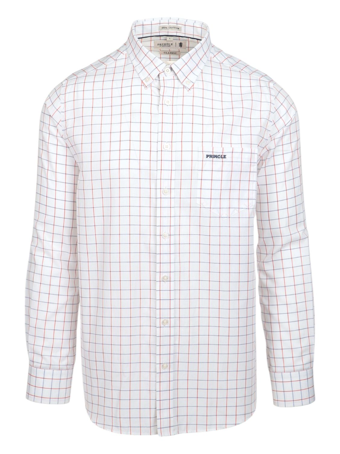 Pringle | Classic Long Sleeve Shirt | Ezekiel | White, Size: S